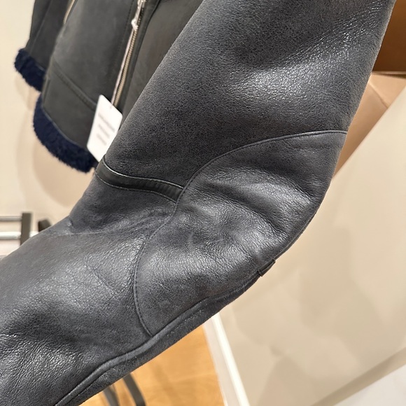 Zadig & Voltaire "Kafe” Shearling Leather Jacket Coat - Picture 6 of 14